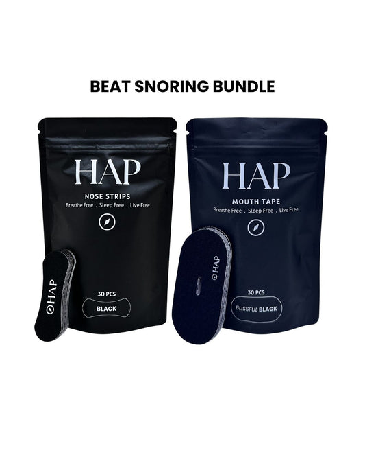 HAP Beat Snoring Bundle with Black Nose Strip and Mouth Tape