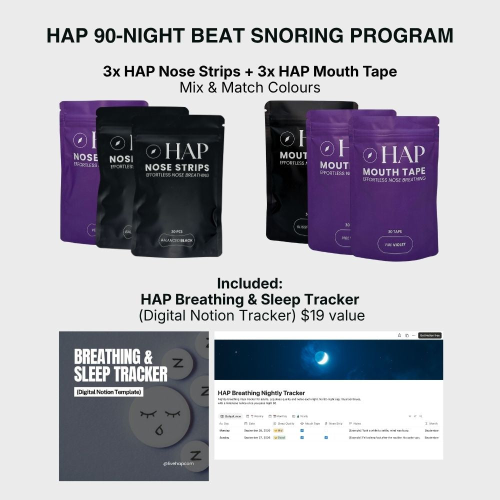 HAP Beat Snoring Bundle (Mouth Tape + Nose Strips)