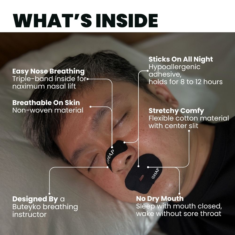HAP Beat Snoring Bundle (Mouth Tape + Nose Strip)