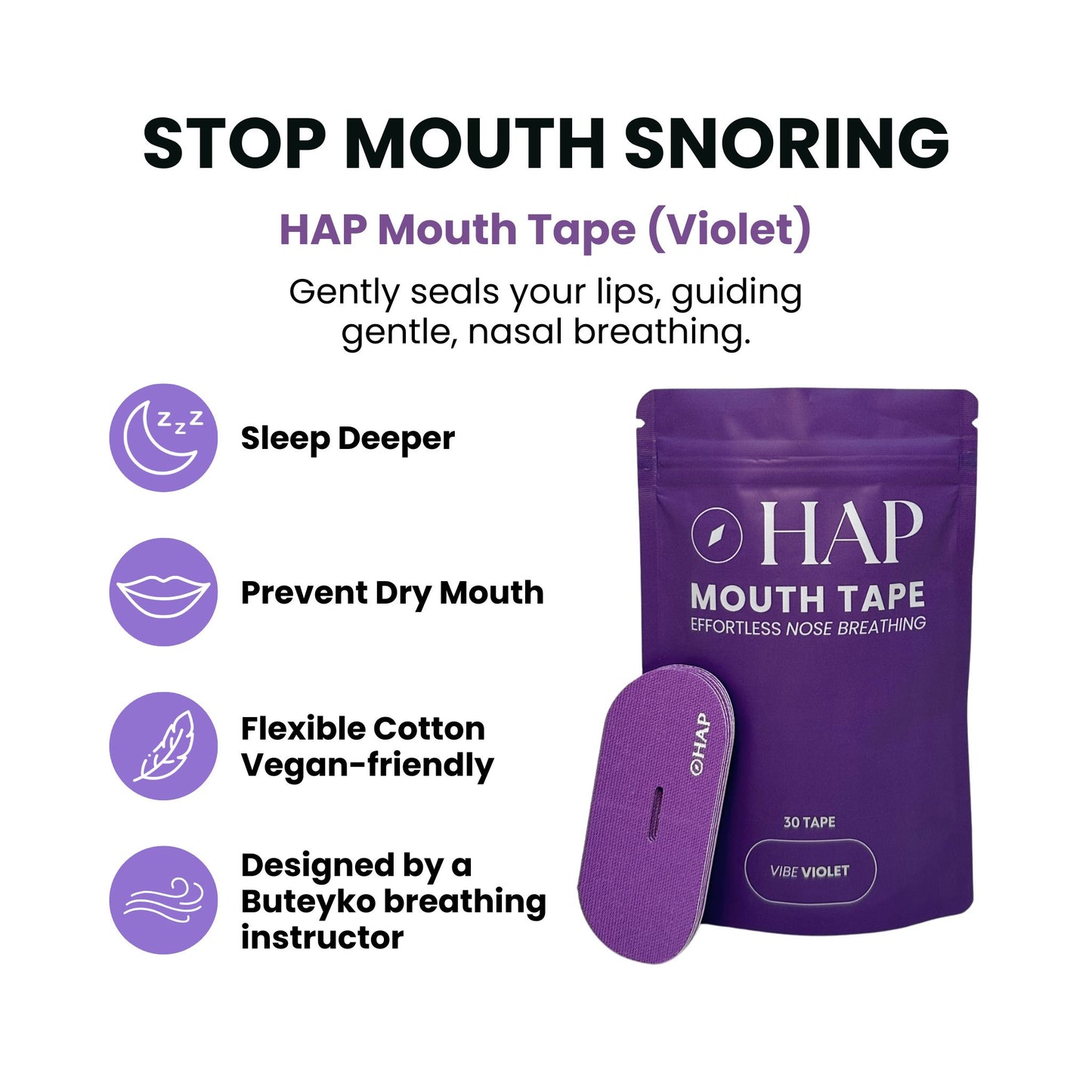 Mouth Tape (Violet, Adult)