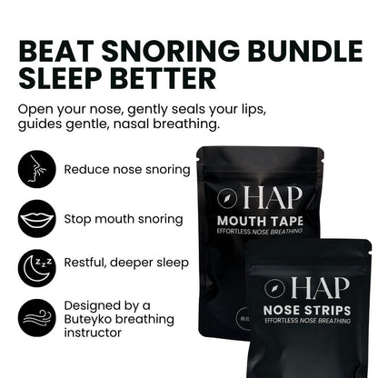 Beat Snoring Bundle - Mouth Tape + Nose Strip